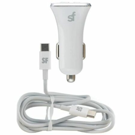 Car Charger with Type C cable White Car Charger with Type C cable White
